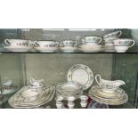TWO SHELVES OF COPELAND SPODE STRATHMERE TABLE WARES