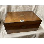 VICTORIAN WALNUT WRITING BOX A/F