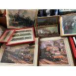 QUANTITY OF LITHOGRAPHIC PRINTS AND PHOTOGRAPHS OF STEAM LOCOMOTIVES