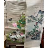 CHINESE SILK PICTURE HANGING PANELS