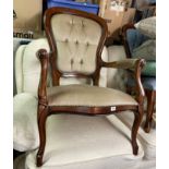 REPRODUCTION VICTORIAN STYLE GENTLEMAN'S ARMCHAIR