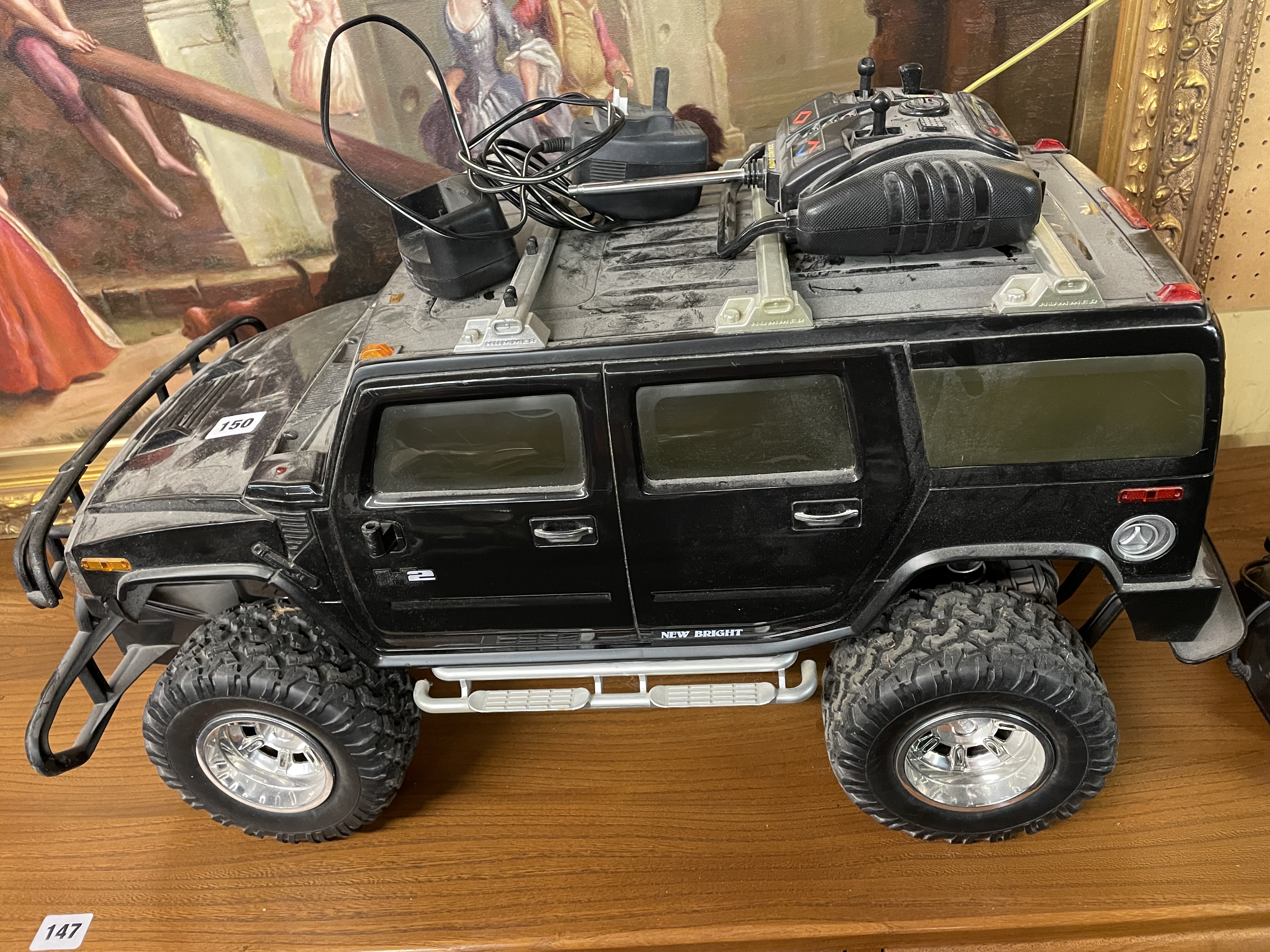 REMOTE CONTROL HUMMER CAR WITH CHARGER AND GAMING WHEEL