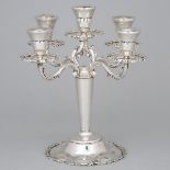 Mexican Silver Five-Light Candelabrum, José Marmolejo, Mexico City, 20th century, height 11 in — 28