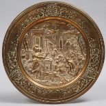 Large French Neoclassical Bronze Wall Medallion, 19th century, diameter 14.7 in — 37.3 cm