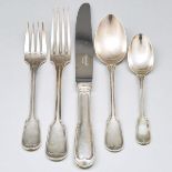 French Silver Plated ‘Chinon’ Pattern Flatware Service, Christofle, 20th century (53 Pieces)