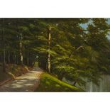 Danish (20th Century), FOREST PATH (POSSIBLY AT THE DEER PARK, COPENHAGEN), 1925, Oil on canvas; sig