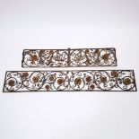 Two Painted Wrought Iron Window Grates, c.1900, height 11.2 in — 28.5 cm, length 66.9 in — 170 cm (3