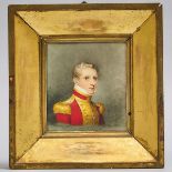 Adam Buck (Irish, 1759-1833), SMALL PORTRAIT OF AN OFFICER OF THE GRENADIER GUARDS, 1822, card 5.5 x