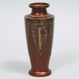 Japanese Cloisonné Enamelled Bronze Vase, mid 20th century, height 9.5 in — 24.1 cm