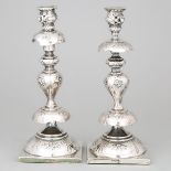 Pair of Polish Silver Plated Table Candlesticks, early 20th century, height 11.8 in — 30 cm (2 Piece