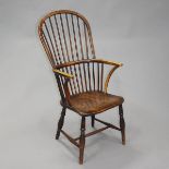 Elm Bow Back Windsor Arm Chair, early 19th century, height 41 in — 104.1 cm