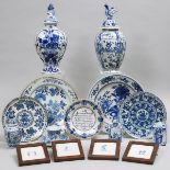Group of Delft Blue Painted Pottery, 18th century and later, largest height 16.3 in — 41.5 cm (16 Pi