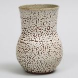 Deichmann Cream Pebble Glazed Stoneware Vase, Kjeld & Erica Deichmann, c.1950, height 6 in — 15.3 cm