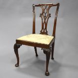 Georgian Chippendale Style Mahogany Side Chair, 18th century, 39 x 22 x 21 in — 99.1 x 55.9 x 53.3 c