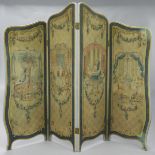 French Four Panel Screen, 19th century, 69 x 90 in — 175.3 x 228.6 cm