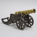 Cast Iron and Brass Model of a Field Cannon, early-mid 20th century, length 18 in — 45.7 cm