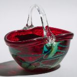 Charles Lotton (American, b.1935), 'Forest Fruit' Glass Basket, dated 2011, height 7.1 in — 18 cm