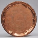 Battle of Trafalgar Centennial Anniversary HMS Victory Salvage Ware Copper Salvar, 1905, diameter 12