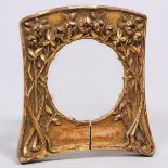 Small French Art Nouveau Carved Gilt Mahogany Frame, c.1900, overall 4.8 x 4.8 in — 12.2 x 12.2 cm