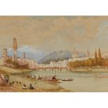 Myles Birket Foster (1825–1899), FLORENCE FROM THE ARNO, Watercolour on card; signed with FB monogra