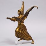 French Gilt Bronze Angel Form Font Support, 19th/early 20th century, height 18 in — 45.7 cm