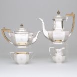 English Silver Tea and Coffee Service, Stevenson & Law, Sheffield, 1911/12, coffee pot height 9.1 in