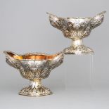 Pair of Continental Silver Parcel-Gilt Repoussé and Pierced Large Footed Comports, 20th century, len
