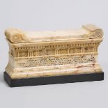 Italian Grand Tour Marble Souvenir Model of the Sarcophagus of Lucius Cornelius Scipio Barbatus, 19t