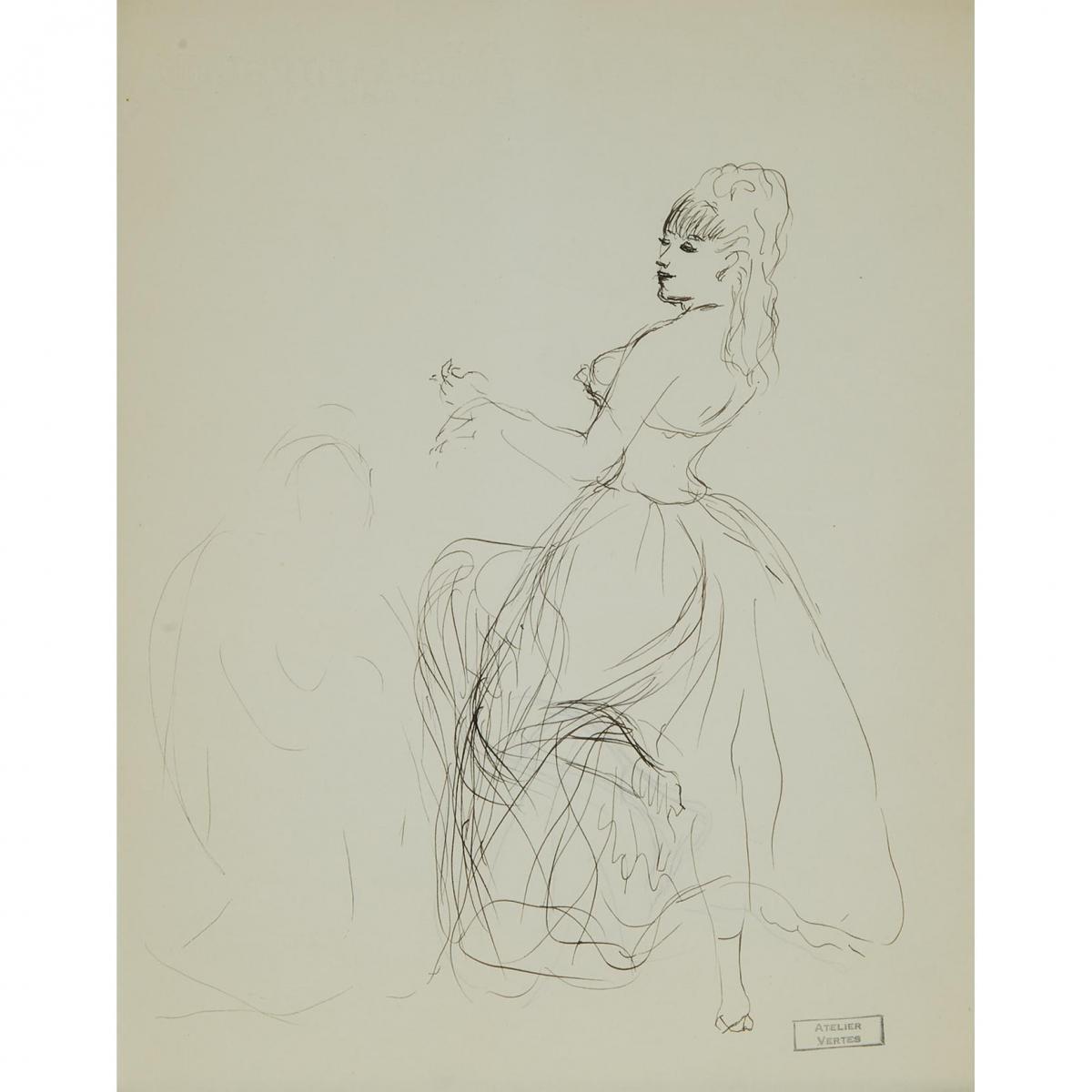Various Artists, COLLECTION OF DRAWINGS, SOME 1956, Auguste François (Marie) Gorguet (1862-1927), Fr - Image 7 of 17