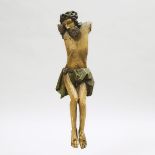 Continental Carved and Polychromed Corpus Christi, 18th/19th century, height 20.5 in — 52.1 cm