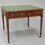 Regency Mahogany Partners Writing Table, early 19th century, 29.5 x 35 x 35 in — 74.9 x 88.9 x 88.9