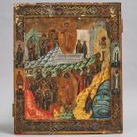 Large Russian Icon of the Resurrection and Descent into Hell, 19th century, 21 x 17.4 in — 53.3 x 44