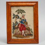 Victorian Orientalist Needlework Picture of a Gentleman, mid 19th century, 13.6 x 10.25 in — 34.5 x