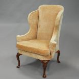 Queen Anne Wing Chair, early-mid 18th century, 46.5 x 34 x 26 in — 118.1 x 86.4 x 66 cm