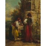 Thomas Kent Pelham (1831-1907), LADIES AT THE WELL, Oil on canvas; signed lower right, 20 ins x 16 i