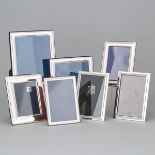 Seven Italian and Other Continental Silver Photo Frames, 20th century, largest overall size 8.4 x 6.