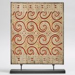Polynesian Sunk Relief Carved and Painted Hardwood Panel, early-mid 20th century, overall 17.7 x 13.