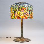 Large Tiffany Style Four Light Table Lamp, late 20th century, height 31.5 in — 80 cm, diameter 1u.5