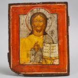 Russian Icon of Christ Pantocrator, 18th/early 19th century, 12 x 9.5 in — 30.5 x 24.1 cm