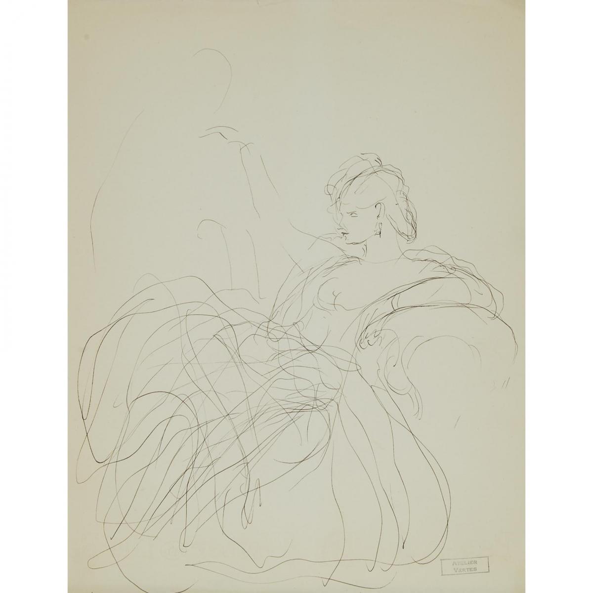 Various Artists, COLLECTION OF DRAWINGS, SOME 1956, Auguste François (Marie) Gorguet (1862-1927), Fr - Image 9 of 17
