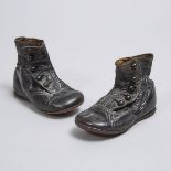 Pair of Victorian Children's Leather Shoes, 19th century, length 5.5 in — 14 cm