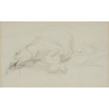 Gertrude Hermes (1901-1983), SLEEPING ELEPHANT, 1948, Pencil drawing on paper; signed and dated 1948