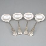 Two Pairs of William IV/Victorian Silver Kings Pattern Gravy Ladles, William Eaton and Mary Chawner,