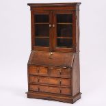Miniature Oak Secretaire Bookcase, 19th/early 20th century, 37.2 x 21.75 x 8.75 in — 94.5 x 55.2 x 2