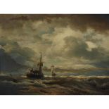 Andreas Achenbach (1815-1910), SHIPS IN A STORM, 1864, Oil on panel; signed and dated 64 lower left,