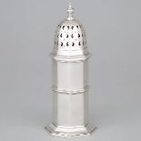 English Silver Octagonal Sugar Caster, William Hutton & Sons, Birmingham, 1911, height 7.2 in — 18.4