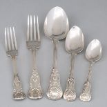 William IV Irish Silver Kings Pattern Flatware Service, Philip Weekes, Dublin, 1830/31, ladle length