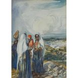 Fernand Allard l'Olivier (1883-1933), WOMEN GATHERING ON A HILLSIDE ABOVE A NORTH AFRICAN CITY, CIRC