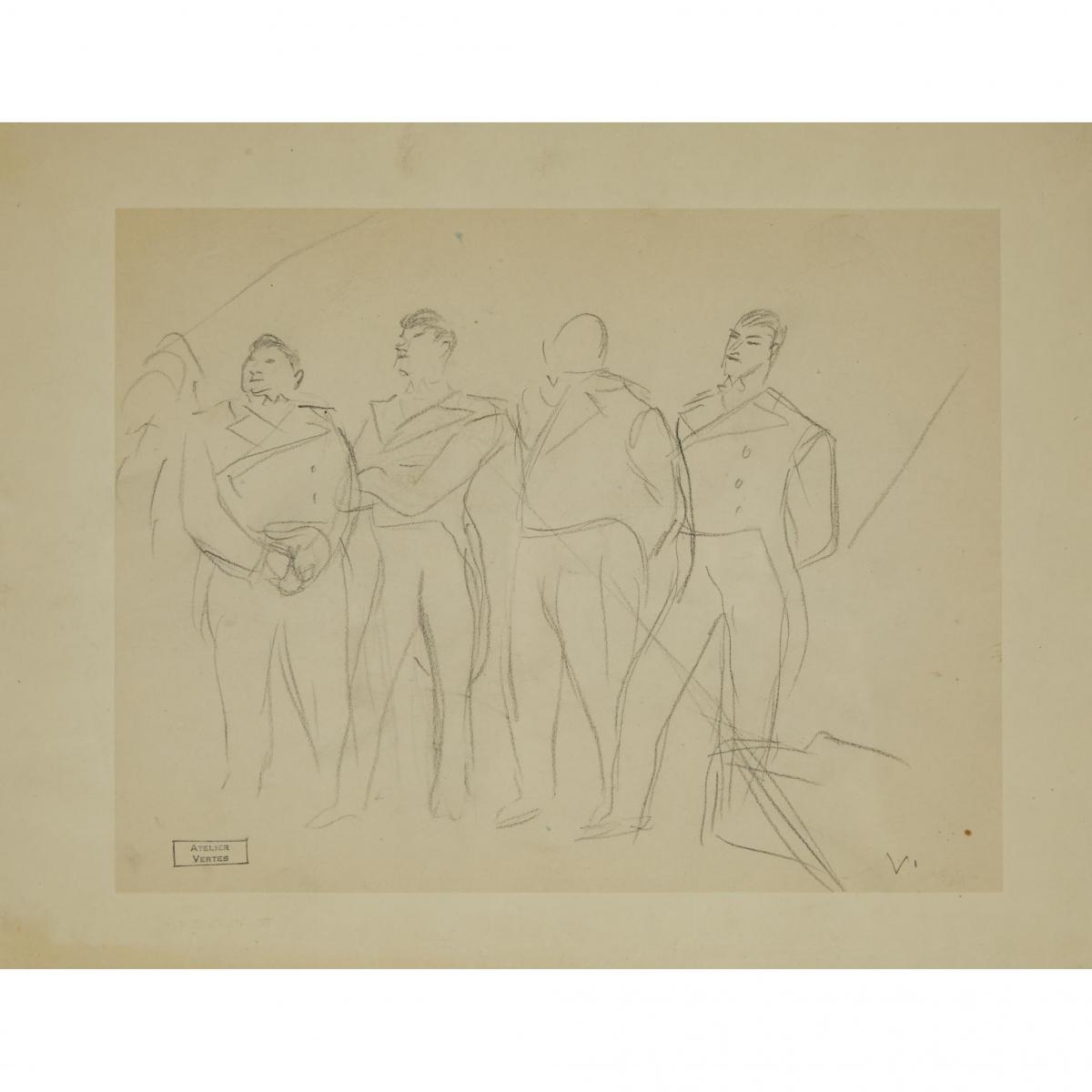 Various Artists, COLLECTION OF DRAWINGS, SOME 1956, Auguste François (Marie) Gorguet (1862-1927), Fr - Image 12 of 17