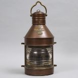 Ship's Copper and Brass 'Masthead' Lantern, 19th century, height 27 in — 68.6 cm